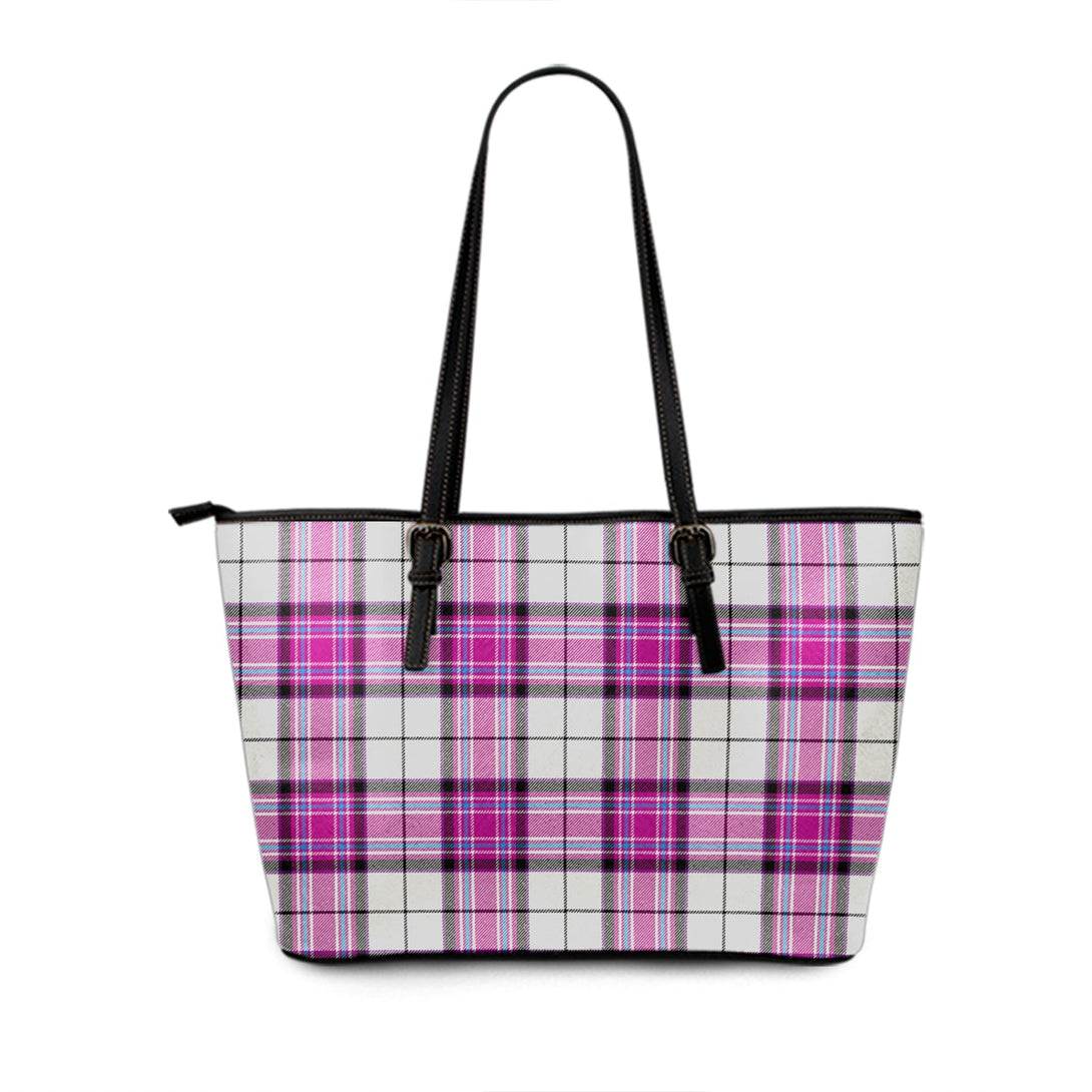 MacKellar Dress Cerise Tartan Leather Tote Bag