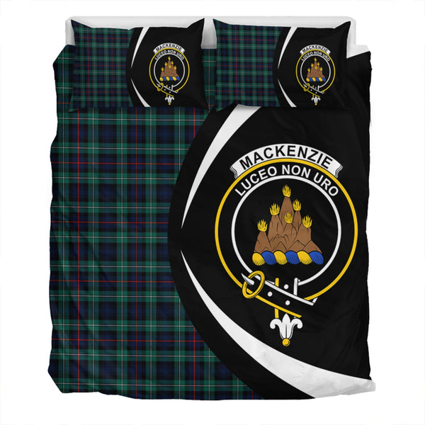 MacKenzie Modern Clan Badge Tartan Bedding Set Circle Style