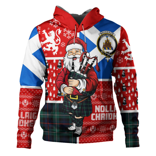 MacKenzie Modern Clan Badge Tartan Hoodie Scotland Christmas Santa