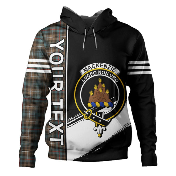 MacKenzie Weathered Clan Badge Tartan Hoodie Quarter Style Personalized