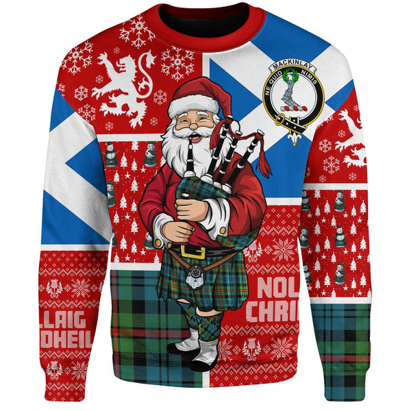 MacKinlay Ancient Clan Badge Tartan Sweatshirt Scotland Christmas Santa