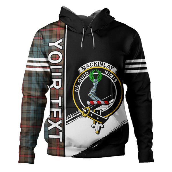 MacKinlay Weathered Clan Badge Tartan Hoodie Quarter Style Personalized