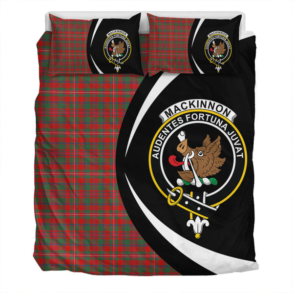 MacKinnon Modern Clan Badge Tartan Bedding Set Circle Style