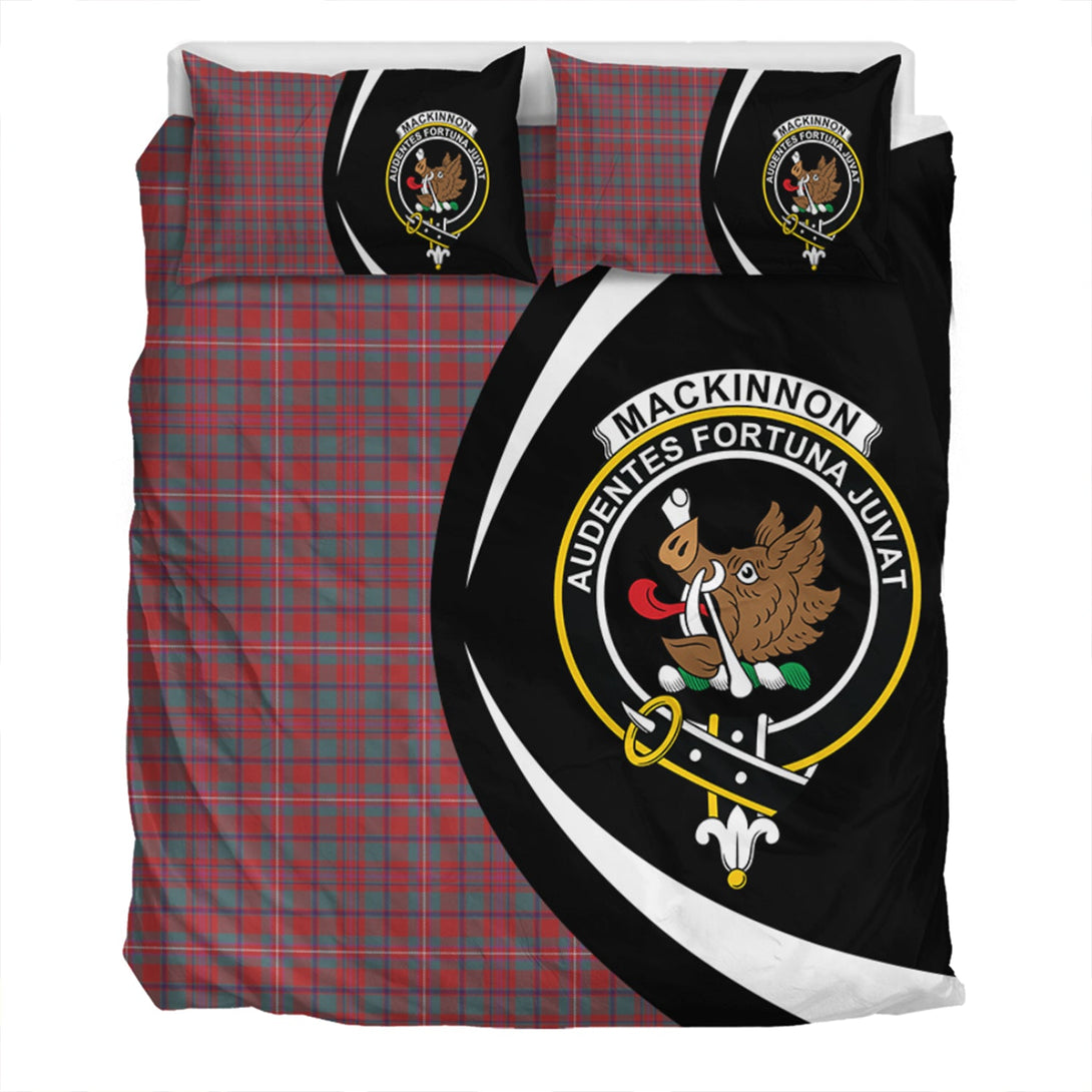 MacKinnon Weathered Clan Badge Tartan Bedding Set Circle Style