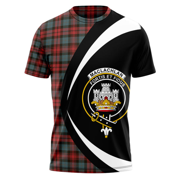 MacLachlan Weathered Clan Badge Tartan T-Shirt Circle Style Personalized