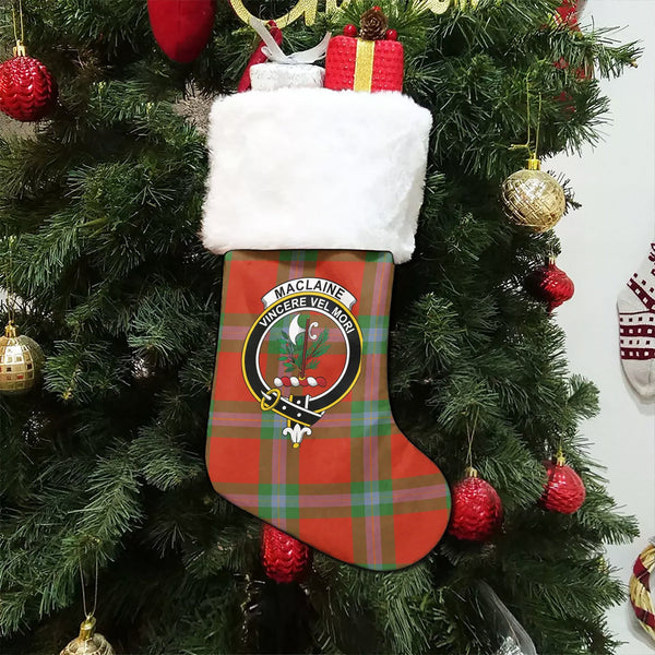 MacLaine of LochBuie (Cockburn) (MacLaine) Ancient Clan Badge Tartan Christmas Stocking