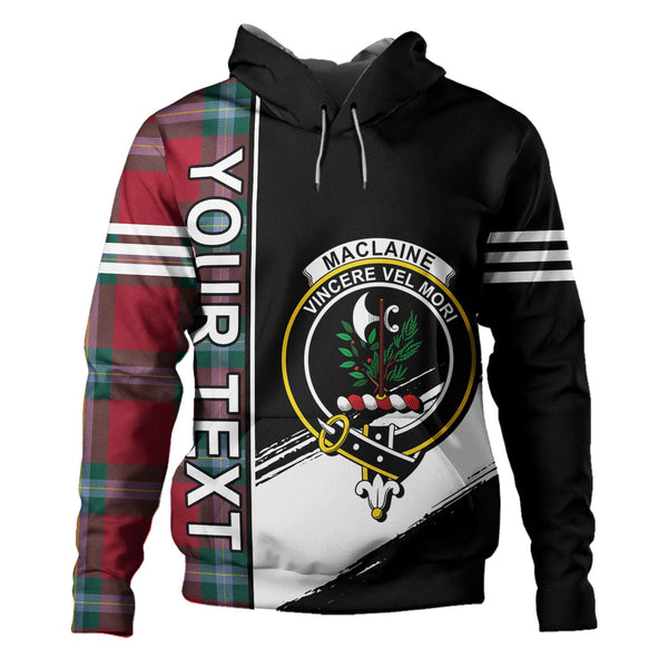 MacLaine of LochBuie (Cockburn) (MacLaine) Modern Clan Badge Tartan Hoodie Quarter Style Personalized