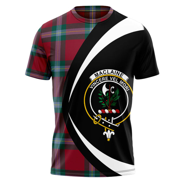 MacLaine of LochBuie (Cockburn) (MacLaine) Modern Clan Badge Tartan T-Shirt Circle Style Personalized