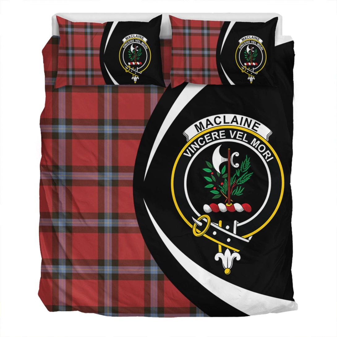 MacLaine of LochBuie (Cockburn) (MacLaine) Weathered Clan Badge Tartan Bedding Set Circle Style