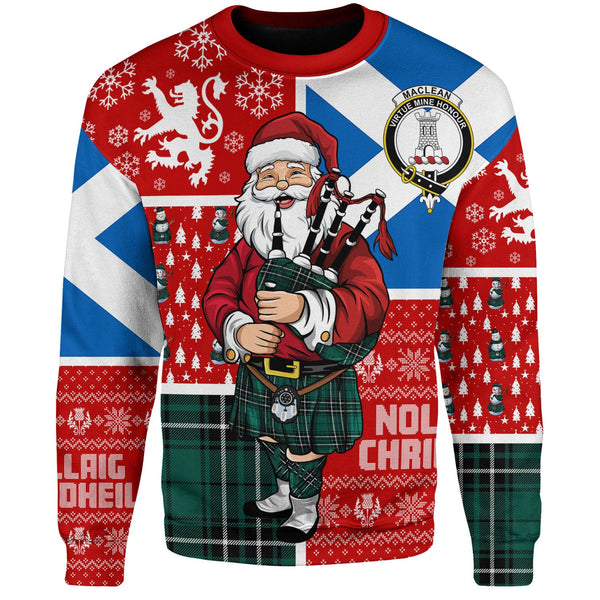 MacLean of Duart Hunting (Vestiarium Scoticum) Modern Clan Badge Tartan Sweatshirt Scotland Christmas Santa