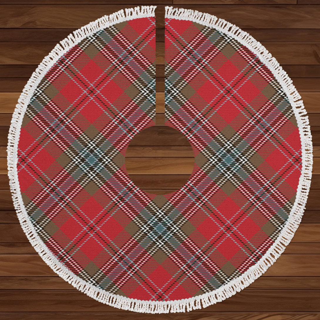 MacLean of Duart Weathered Clan Badge Tartan Christmas Tree Skirt