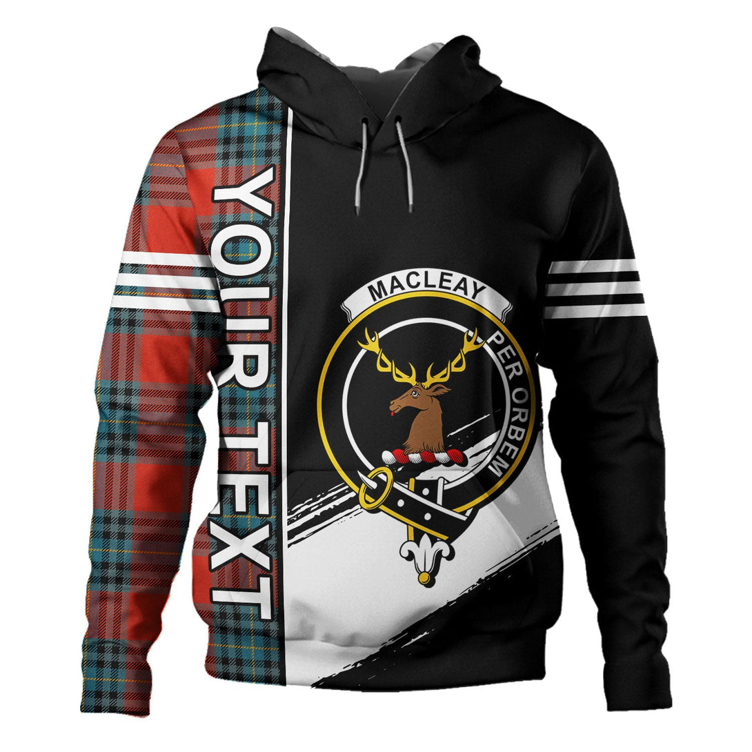 MacLeay Ancient Clan Badge Tartan Hoodie Quarter Style Personalized