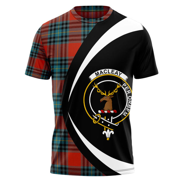 MacLeay Ancient Clan Badge Tartan T-Shirt Circle Style Personalized