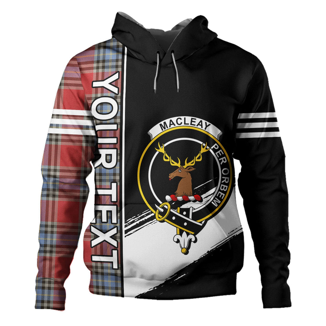 MacLeay Weathered Clan Badge Tartan Hoodie Quarter Style Personalized