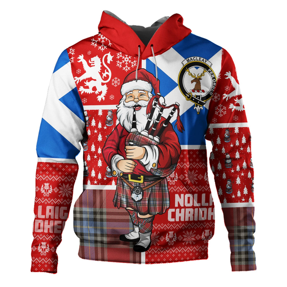 MacLeay Weathered Clan Badge Tartan Hoodie Scotland Christmas Santa