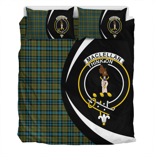 MacLellan Ancient Clan Badge Tartan Bedding Set Circle Style