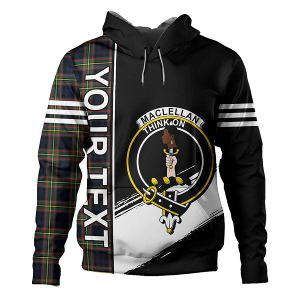 MacLellan Modern Clan Badge Tartan Hoodie Quarter Style Personalized