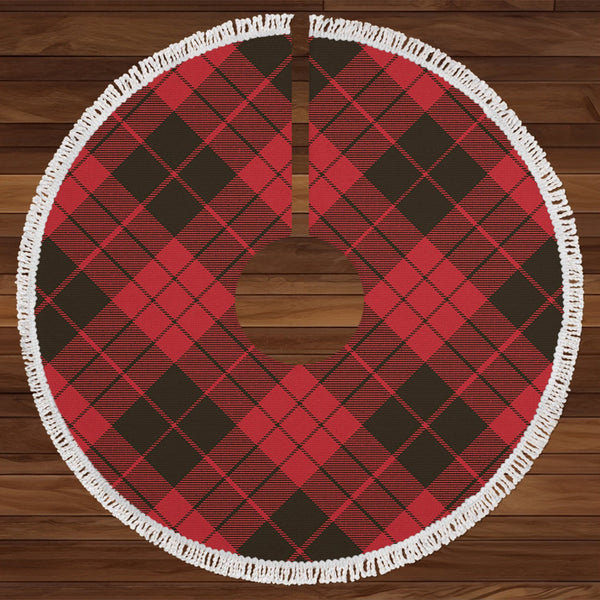 MacLeod Black and Red Weathered Tartan Christmas Tree Skirt