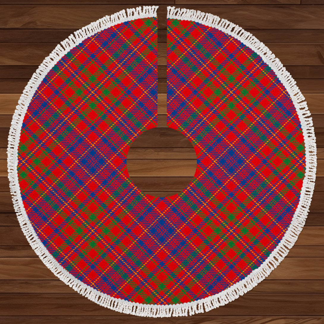 MacLeod Red Modern Clan Badge Tartan Christmas Tree Skirt