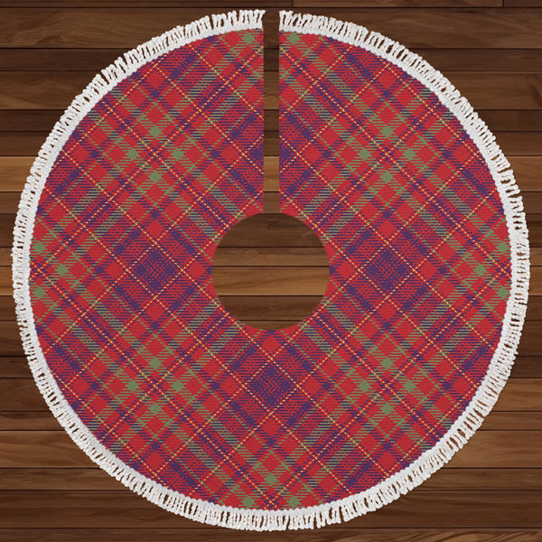 MacLeod Red Weathered Clan Badge Tartan Christmas Tree Skirt