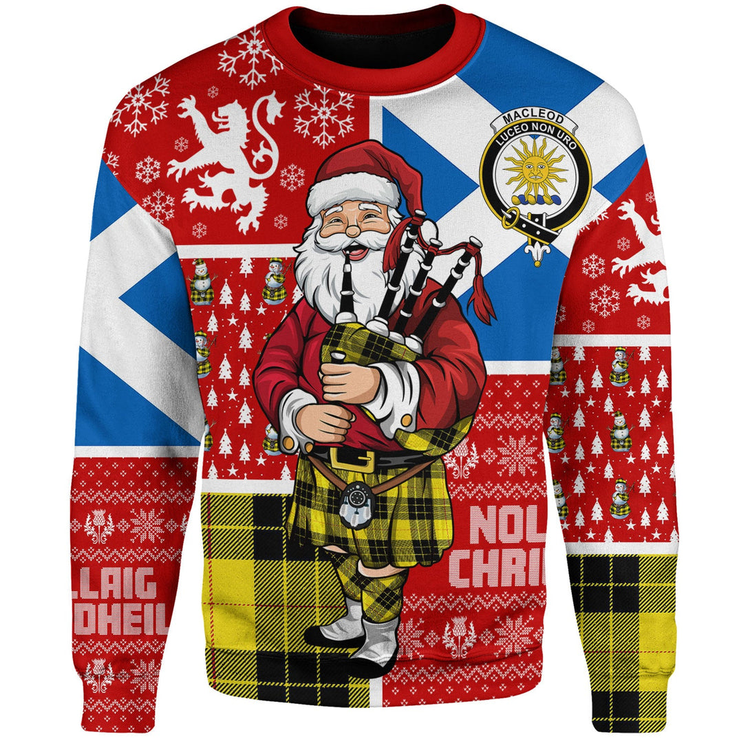 MacLeod of Lewis Modern Clan Badge Tartan Sweatshirt Scotland Christmas Santa