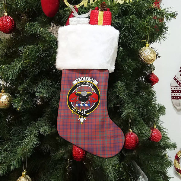 MacLeod of Tullibardine (Red MacLeod) Weathered Clan Badge Tartan Christmas Stocking