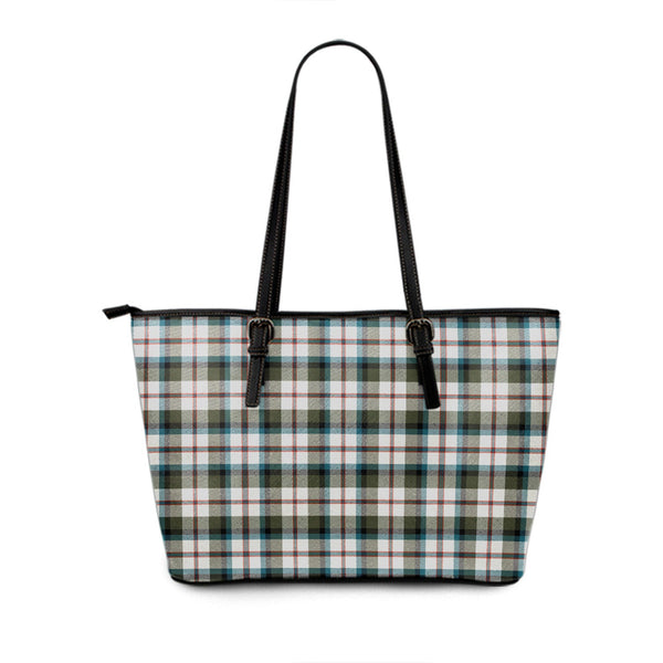 MacNaughton Dress 2 Ancient Tartan Leather Tote Bag