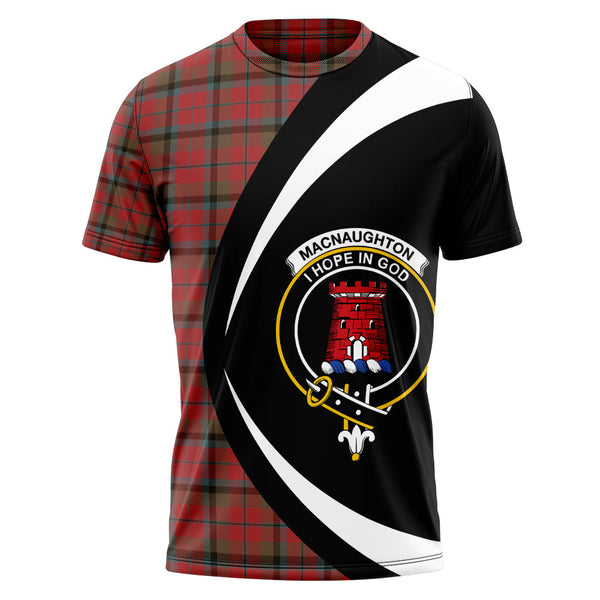 MacNaughton Weathered Clan Badge Tartan T-Shirt Circle Style Personalized