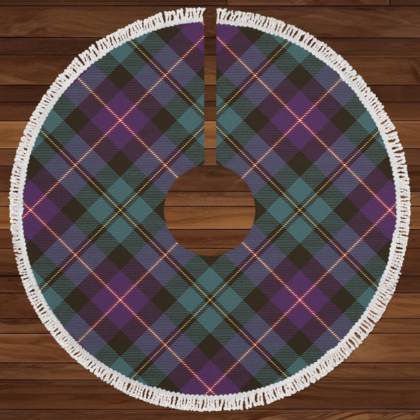 MacNeil of Barra Old (MacNeill Old) Weathered Clan Badge Tartan Christmas Tree Skirt