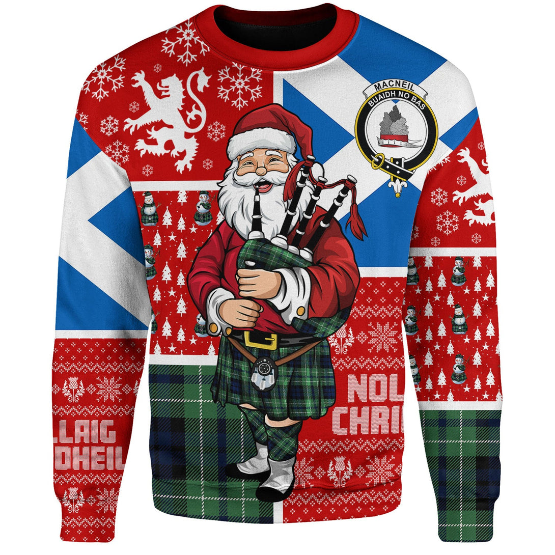 MacNeil of Colonsay (MacNeil of Barra of Colonsay) Modern Clan Badge Tartan Sweatshirt Scotland Christmas Santa