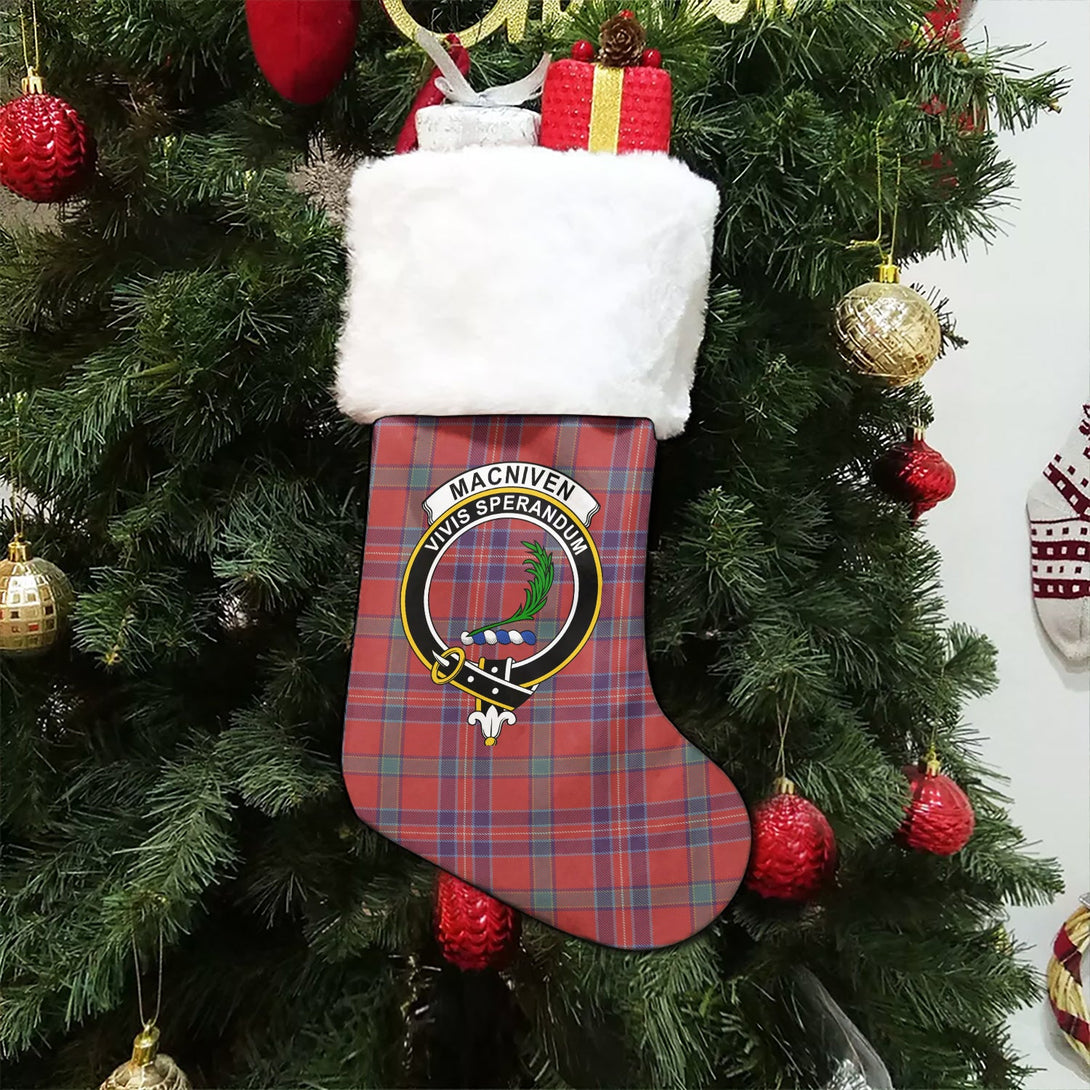 MacNiven Weathered Clan Badge Tartan Christmas Stocking