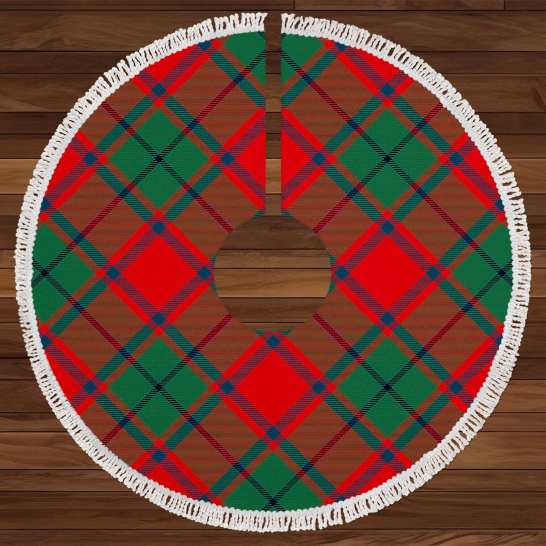 MacPhail Blue bands Modern Tartan Christmas Tree Skirt