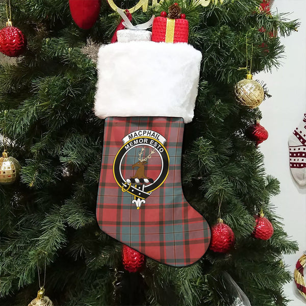 MacPhail Weathered Clan Badge Tartan Christmas Stocking