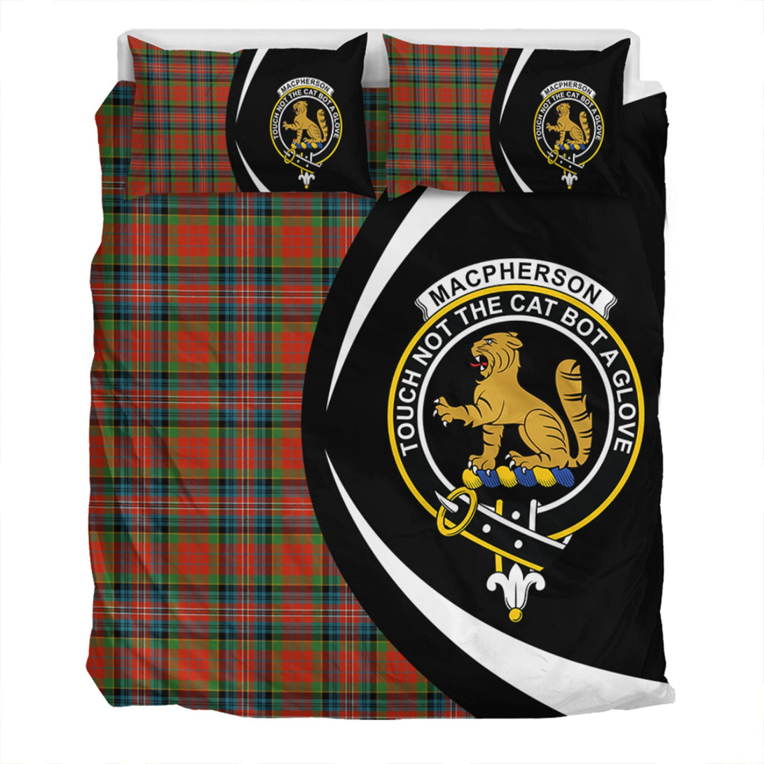 MacPherson Ancient Clan Badge Tartan Bedding Set Circle Style