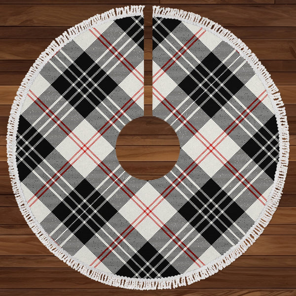 MacPherson of Cluny Black & White Clan Badge Tartan Christmas Tree Skirt