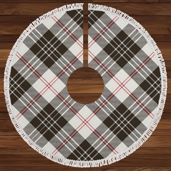 MacPherson of Cluny Black & White Weathered Clan Badge Tartan Christmas Tree Skirt