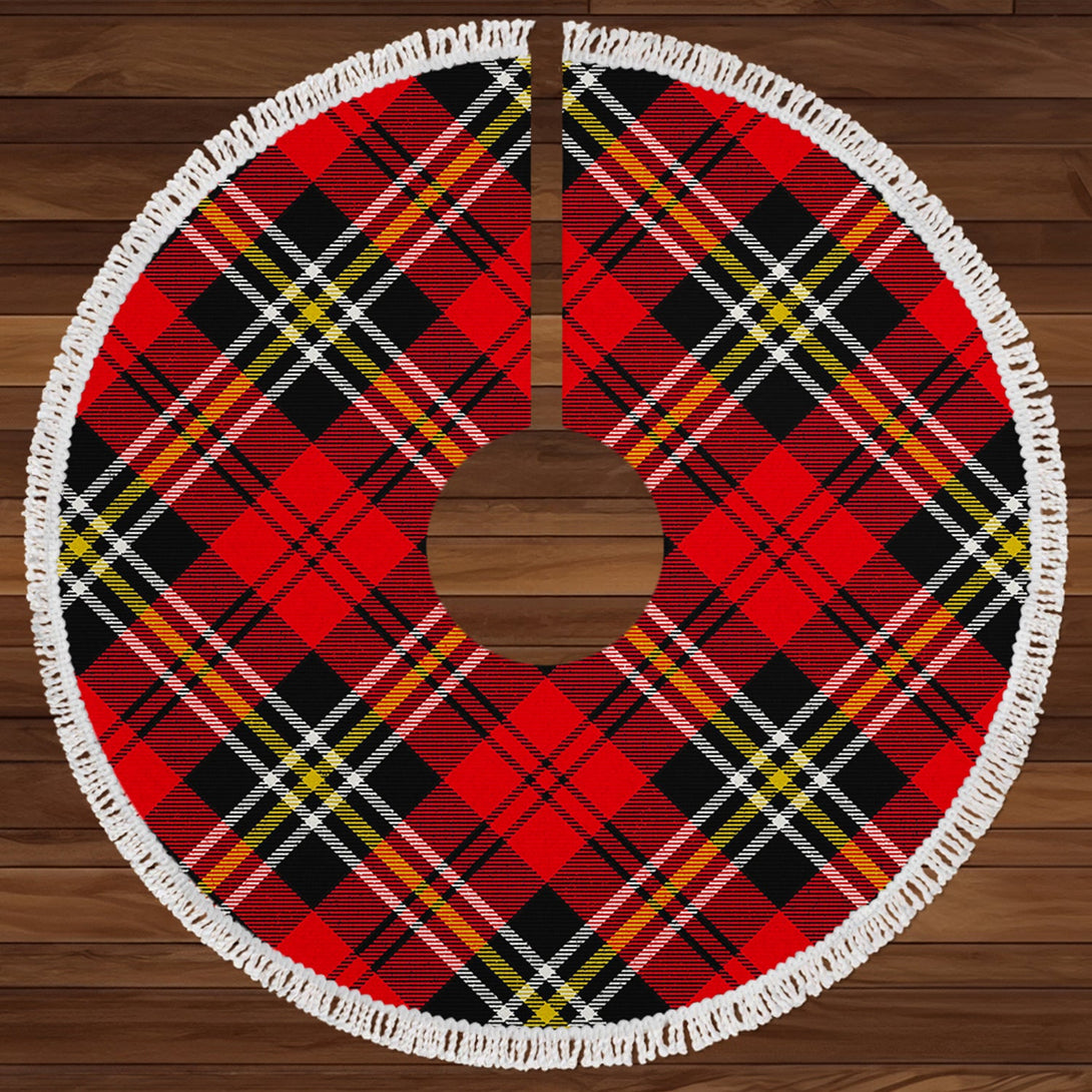 MacPherson of Cluny Red Modern Clan Badge Tartan Christmas Tree Skirt