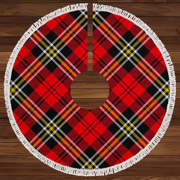 MacPherson of Cluny Red Modern Clan Badge Tartan Christmas Tree Skirt