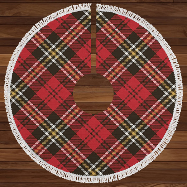 MacPherson of Cluny Red Weathered Clan Badge Tartan Christmas Tree Skirt