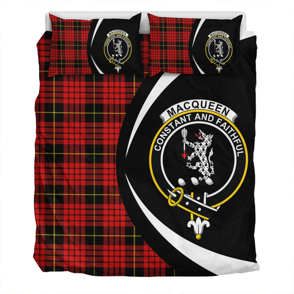 MacQueen Modern Clan Badge Tartan Bedding Set Circle Style