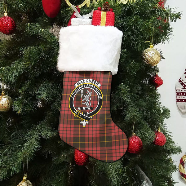 MacQueen Weathered Clan Badge Tartan Christmas Stocking