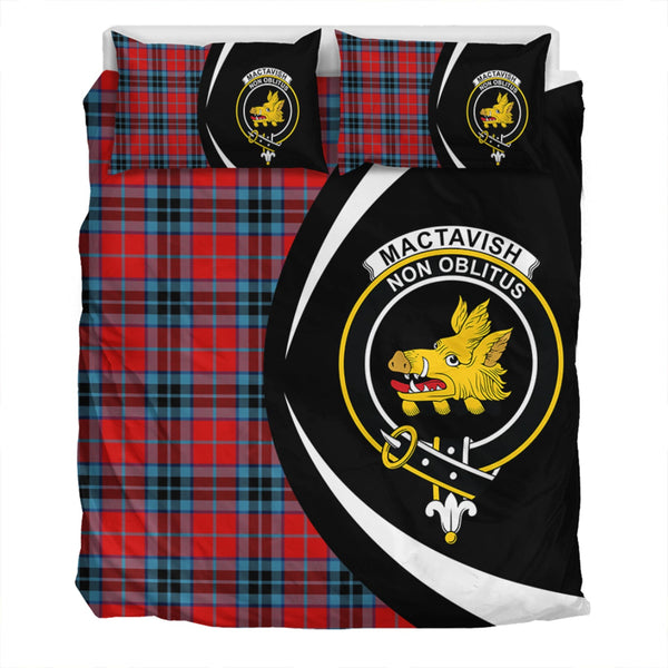 MacTavish Modern Clan Badge Tartan Bedding Set Circle Style