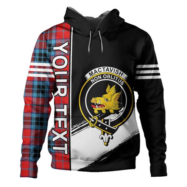 MacTavish Modern Clan Badge Tartan Hoodie Quarter Style Personalized