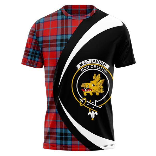 MacTavish Modern Clan Badge Tartan T-Shirt Circle Style Personalized