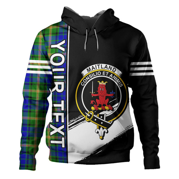 Maitland Clan Badge Tartan Hoodie Quarter Style Personalized