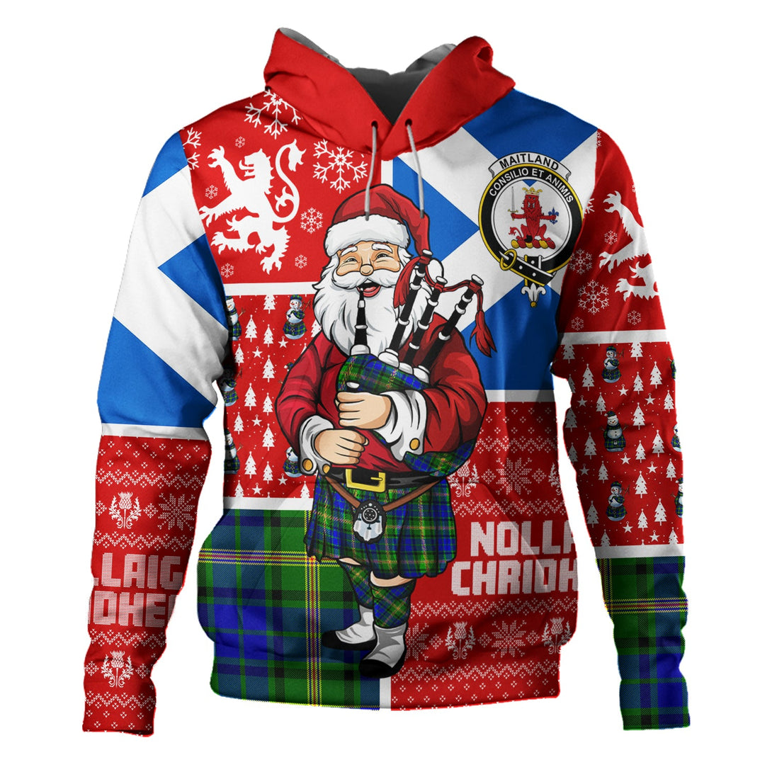 Maitland Clan Badge Tartan Hoodie Scotland Christmas Santa