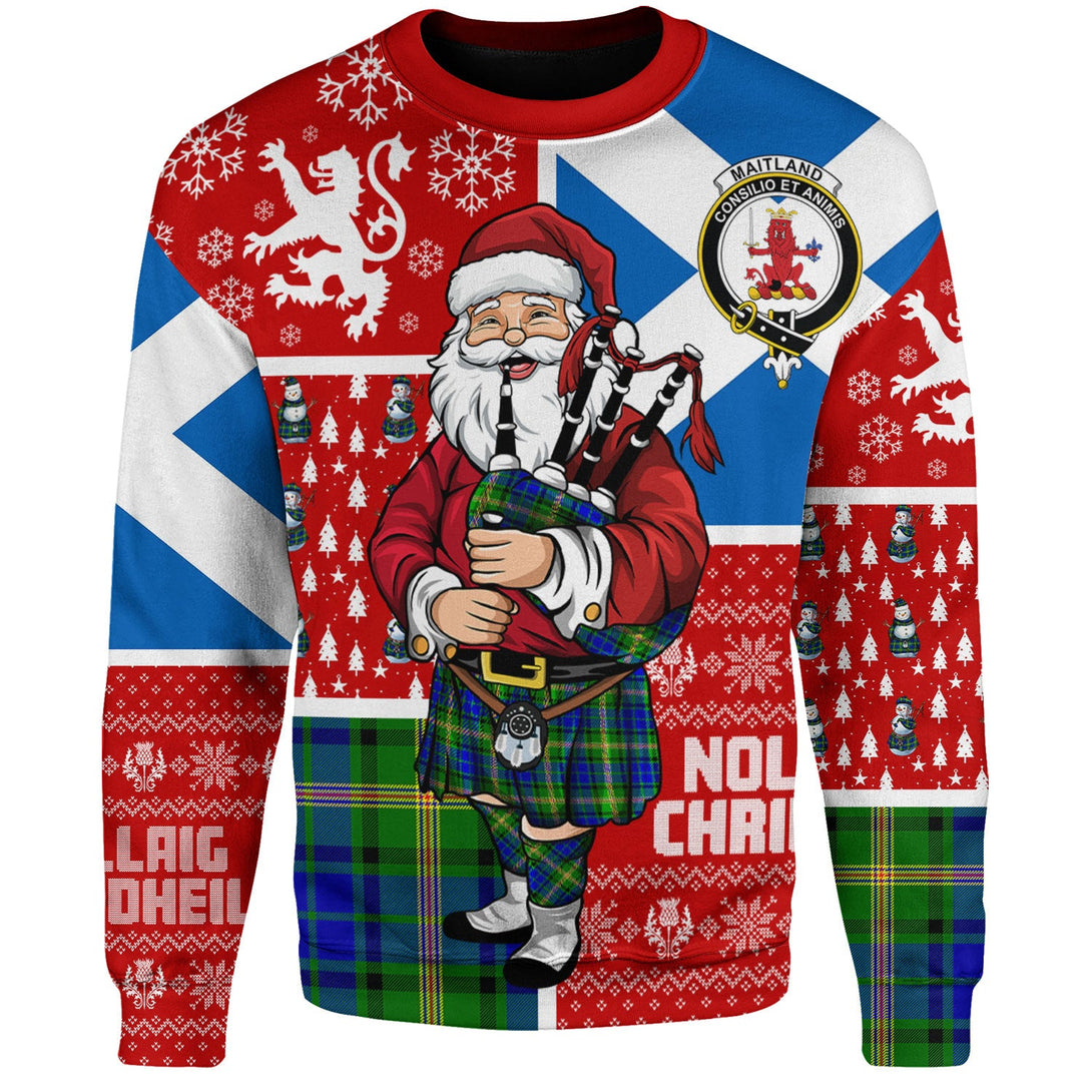 Maitland Clan Badge Tartan Sweatshirt Scotland Christmas Santa