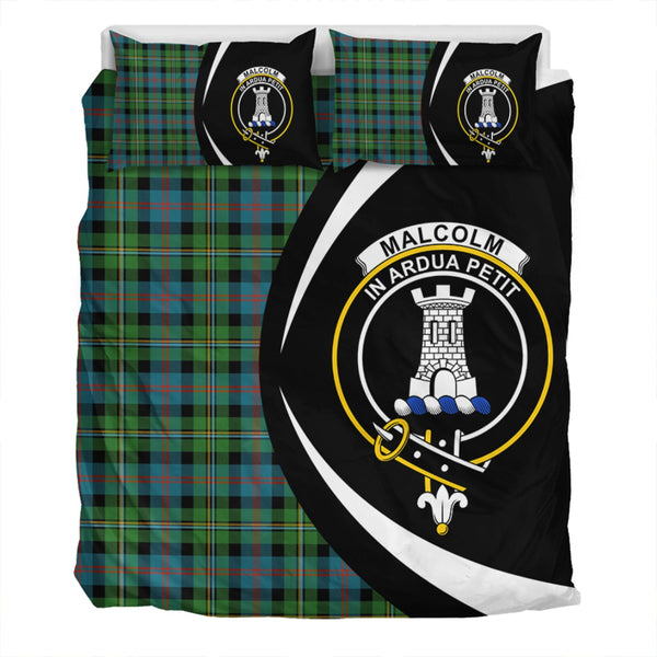 Malcolm Ancient Clan Badge Tartan Bedding Set Circle Style