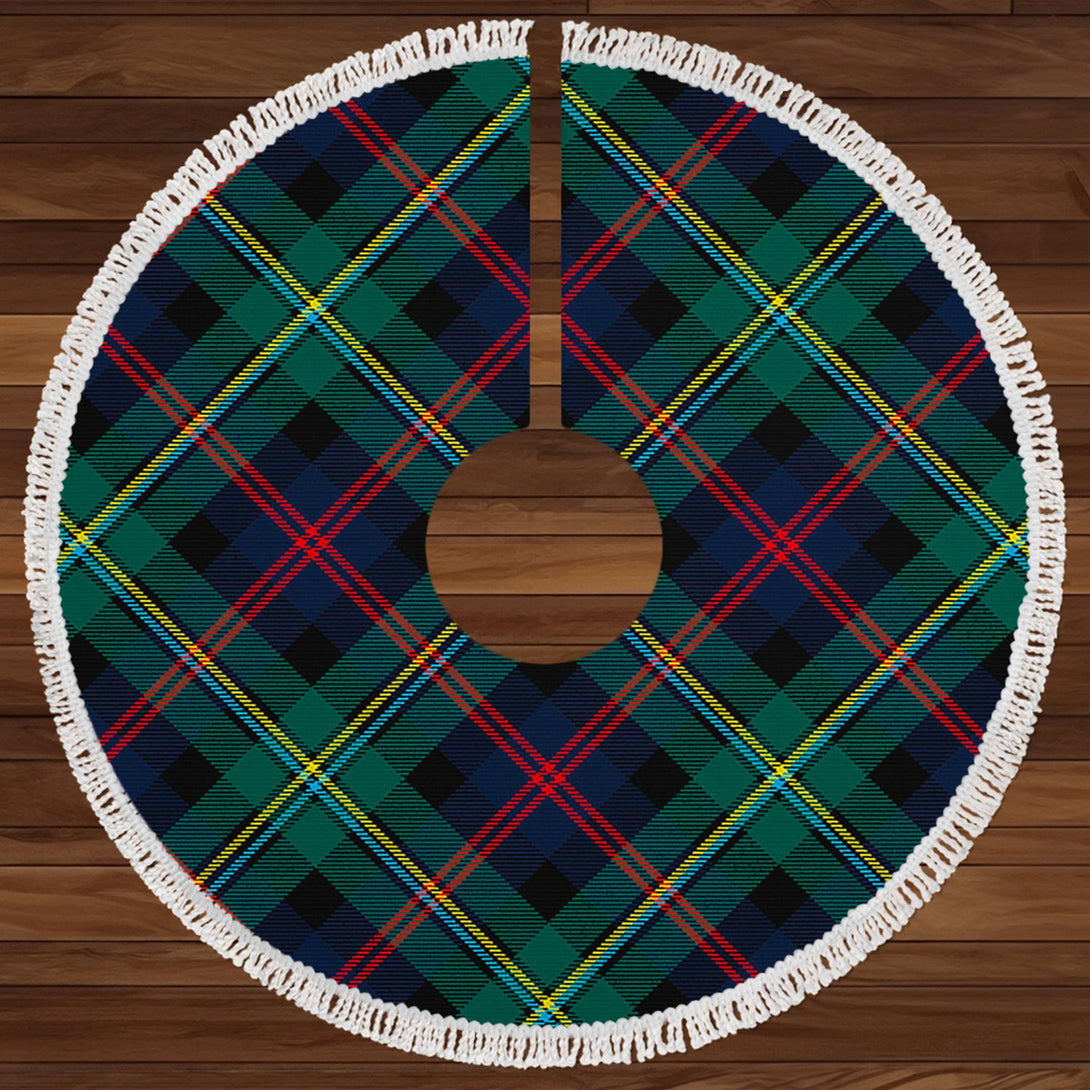 Malcolm Modern Clan Badge Tartan Christmas Tree Skirt