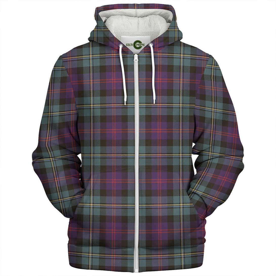 Malcolm Weathered Clan Badge Tartan Sherpa Hoodie